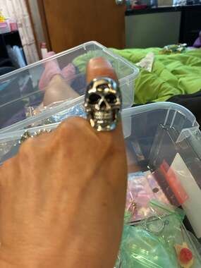 316L Stainless Steel Gothic Biker Skull Ring